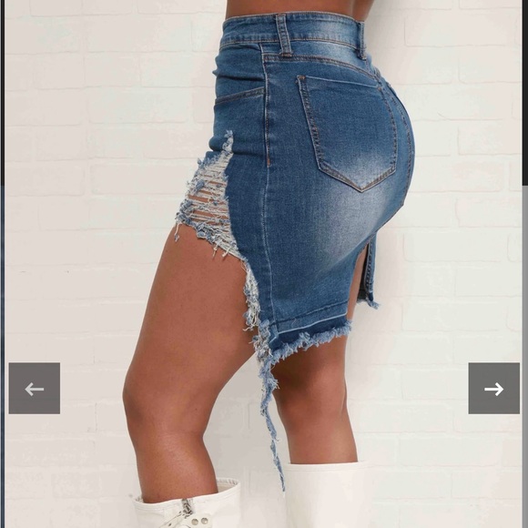 Asymmetrical Denim Skirt - Picture 4 of 4